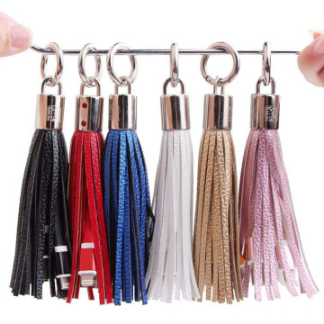 Portable Cable USB Cable Tassels Keychain Gift Compatible with Cell Phone